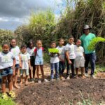Aprendizado na prática: alunos do Educasan cultivam hortaliças na horta escolar